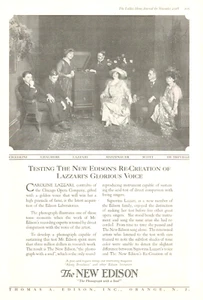 1918 Il Nuovo EDISON Fonografo Antica STAMPA PUBBLICITÀ Caroline Lazzari opera musica - Foto 1 di 1