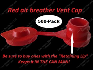 500-Pack RED VENT CAPS FIX YOUR GAS CAN GLUG Blitz Wedco Scepter Essence Midwest - Picture 1 of 10