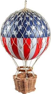 Hot Air Balloon Figurine Model USA Stars & Stripes 6" Hanging Ceiling Home Decor - Picture 1 of 7