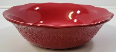 I) Large 10 Strawberry Street Mandala Red Fruit Salad Microwave Serving Bowl 11" - Image 1 of 4