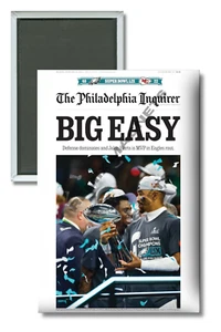 2024 Eagles The Philadelphia Inquirer News Super Bowl Champions 2" x 3" Magnet - Picture 1 of 3