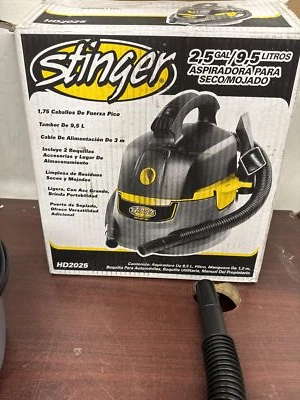 Stinger 2,5 galones 1,75 HP pico pequeña tienda aspiradora en seco húmedo con bolsa de filtro Foto 1 de 4