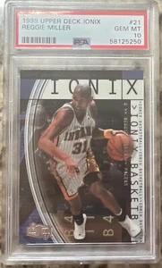 1999-00 Upper Deck Ionix Reggie Miller PSA 10 Pop 3! Pacers HOF - Picture 1 of 4