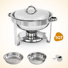 5Qt Round Stainless Steel Chafer Chafing Dish Buffet Sets Food Warmer With Lid
