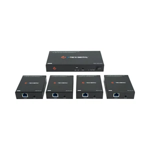 HDMI Extender Splitter 1x4 1080P Over Cat5e/6 (164ft.) w/ PoC [JTECH-14EXP] - Picture 1 of 9