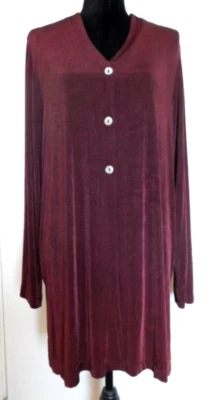 CITIKNITS Talla L Borgoña Elástico Slinky Tejido Largo Cárdigan Largo SLV NUEVO SIN ETIQUETAS Foto 1 de 3