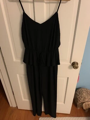 Mono Jessica Simpson Negro Peplum con Cordón Talla 8 Foto 1 de 2