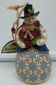 Jim Shore Muñeco de Nieve Adorno de Navidad con Corona 4049796 Etiqueta Original 4-1/2" - Imagen 1 de 6
