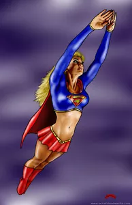 Supergirl flight DC comic art super heroine sexy 11x17 krypton print Dan DeMille - Bild 1 von 1