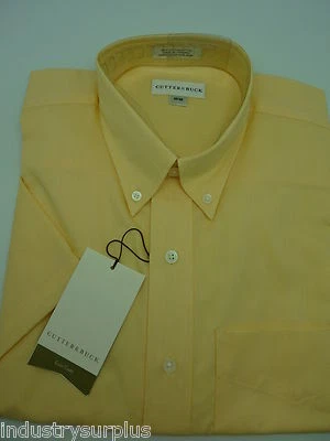 Lote de 24 camisas de vestir Cutter & Buck amarillas de manga corta para hombre tallas S - XL Foto 1 de 4