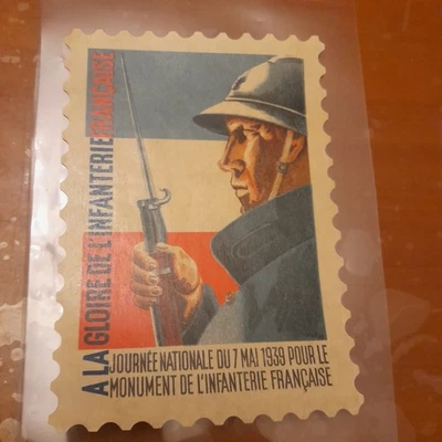 Vignette A la gloire de l'infanterie Française affiche 1939  format 13,50x9,50 - Photo 1/2