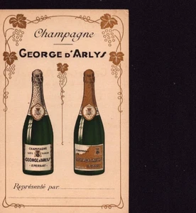EPERNAY (51) CHAMPAGNER "George D'ARLYS" Visitenkarte von Bestellung auf der Rückseite - Bild 1 von 2