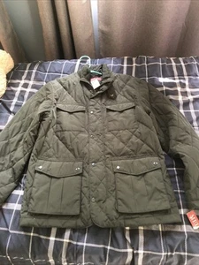 Men’s Merona Full Zip and Snap Puff Jacket Green M. NWT. - Picture 1 of 5