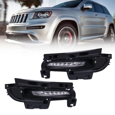 1 par de luces antiniebla DRL para Jeep Grand Cherokee SRT8 2012 2013 2014 2015 2016 L+R Foto 1 de 4