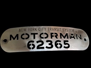 Vintage New York City Transit System Metall Motorman 62365 Mützenabzeichen - Bild 1 von 2