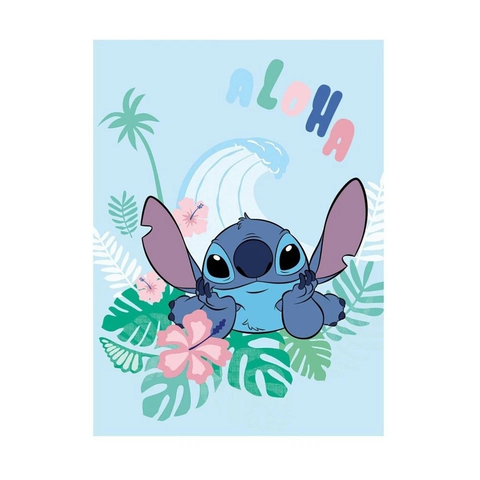 Lilo & Stitch Fleecedecke – Kuscheldecke Flanell 100x140 - Bild 1 von 1