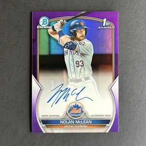 2023 Bowman Draft Chrome Nolan McLean #CDA-NM Autograph Purple Refractor /250 - Picture 1 of 2