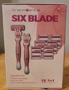 DreamGenius für Frauen 19 Rasierer mit flexiblen Köpfen und 6 Klingen inklusive 2 Griffe NOB - Bild 1 von 9