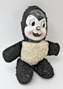 Muñeca de peluche rara vintage única con cara de goma panda mofeta animal oso #P15 - Imagen 1 de 7