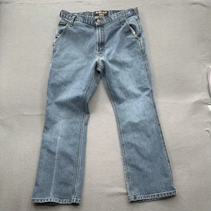 Ariat Jeans Herren 34x30 Blau Denim Rebar M4 Low Rise Boot Cut Workwear Carpenter - Bild 1 von 9