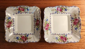 Vintage Royal Albert England Petit Point Rosen Schale quadratisch Bone China 4,75" 2er Set - Bild 1 von 13