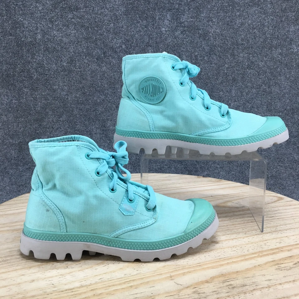 Palladium Boots Womens 8.5 Pampa Hi Combat Teal Canvas Lace Up Casual 92667457 - Image 1 of 4