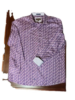 Camisa Johnson & Murphy Para Hombres Abotonada Ajuste A Medida Puño Abatible Grande Multicolor Foto 1 de 4