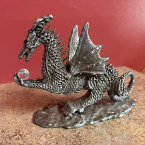 Zinn geflügelter Drache Gothic Fantasy 1988 Designer Collection Daltec Inc - Bild 1 von 9