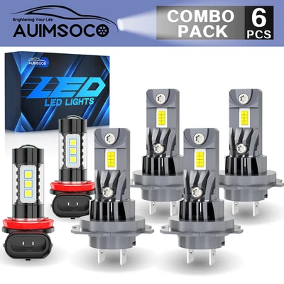 For BMW 118i 120i 125i 128i 130i 135i LED Headlight Hi/Lo Beam Bulbs + Fog Light - Image 1 of 4