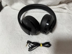 SONY PLAYSTATION 4 GOLD WIRELESS HEADSET CUHYA-0080 BLACK "NO DONGLE" - Picture 1 of 16