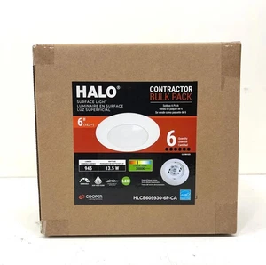 Halo 6 in. 3000K Integrated LED Recessed Light Trim 6 Pack White - Picture 1 of 3