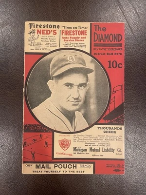 1936 Detroit Tigers Scorecard Program Rowe Win Gehringer HR Philadelphia 7/21/36 - Image 1 of 4
