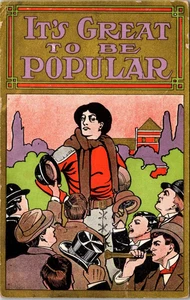 It's Great to be Popular Football Player Men Cheering 1910s Postcard - Picture 1 of 2