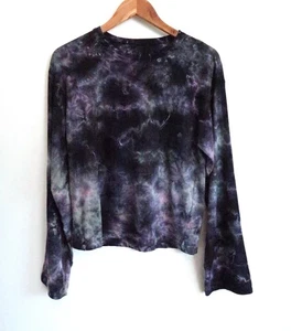 RAQUEL ALLEGRA Nebula Cloud Tie-Dye Boxy Long Sleeve Tee Top Farfetch 0 XS $265 - Picture 1 of 9