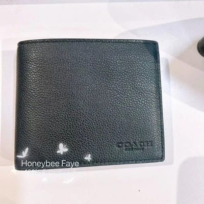 NWT Coach men's Id Billfold Wallet In Color-block/Signature canvas/leather - Image 1 of 4