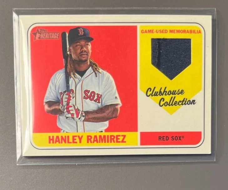 2018 Topps Heritage Clubhouse Relic HR Hanley Ramirez Red Sox Jersey Black - Image 1 of 1