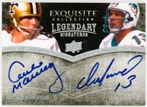 Dan Marino / Archie Manning 2009 Upper Deck UD Exquisite Legendary Dual Auto /20 - Picture 1 of 2