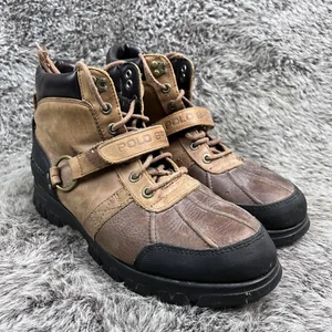 Ralph Lauren Polo Sport Boot Lace Up Ankle Duck Brown Strap Men 12D 18763 - Picture 1 of 14
