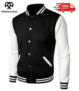 Men's Casual Lightweight CASUAL VARSITY JACKET Fall Jacket - Picture 1 of 5