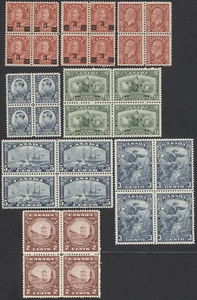 Canada Lot of 8 Different George V Era Blocks of 4 Mint OG F-VF LH/NH - Picture 1 of 17
