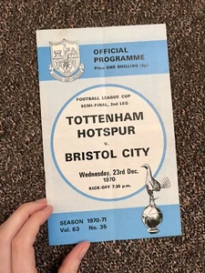 AFPD Tottenham Hotspur V Bristol City 1970 Football Programme Semifinal Spurs - Picture 1 of 3