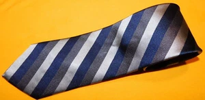 BROOKS BROTHERS MADE IN U.S.A. BLUE/BROWN/GREY STRIPED TIE - NWT - NECK TIES. - Picture 1 of 3