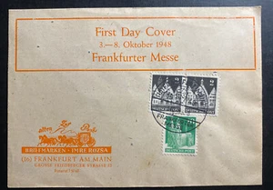 1948 Frankfurt Germany First Day Souvenir Cover FDC Frankfurter Fair Exhibition - Picture 1 of 2