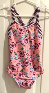 Little Dolfin Swimwear Girls 4 One Piece Swimsuit Pink Sea Critters Print Swim - Picture 1 of 4