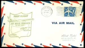 SCOTT # C51, USED, FIRST FLIGHT JET MAIL SERVICE, DETROIT TO LA, GREAT PRICE! - Picture 1 of 1