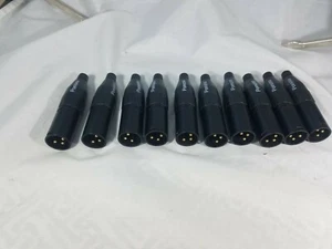 10 (LOT) XLR 3 Pin Male Gold Contacts Microphone Cable Plugs Connector Black - Picture 1 of 4