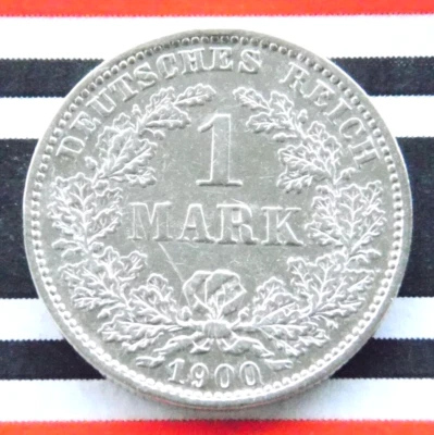 GERMAN 1 MARK 1900 E Silver Coin Reich EMPIRE WW1 NICE Old History Beautiful RAR - Image 1 of 4