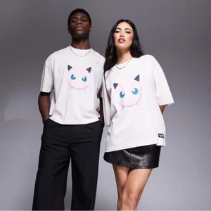 T-shirt ASOS DESIGN Pokemon unisex boxy oversize stampa Jigglypuff rosa lavato S - Foto 1 di 10