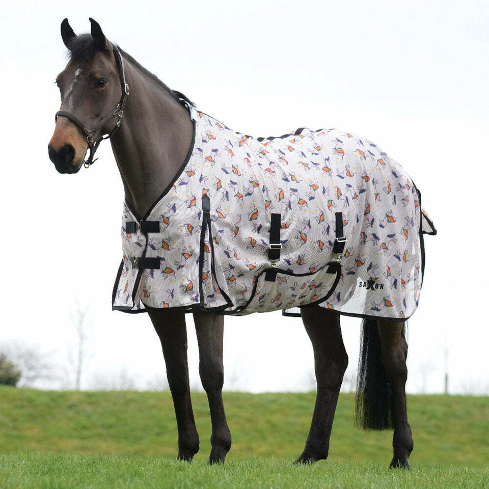 Saxon Mesh Fly Sheet Unicorn Print Standard Neck Weatherbeeta NEW - Image 1 of 1
