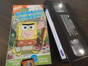 SPONGEBOB SQUAREPANTS GOES PREHISTORIC VHS NICKELODEON BLOCKBUSTER KIDS TV CARTO - Picture 1 of 2